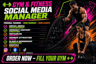 be your gym and fitness coaches social media manager personal trainer marketing