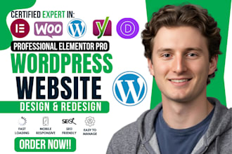 design or redesign wordpress elementor pro website and install elementor website