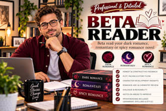 beta read your dark romance, romantasy or spicy romance novel