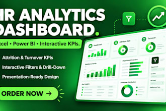 design an interactive HR analytics dashboard in excel or power bi
