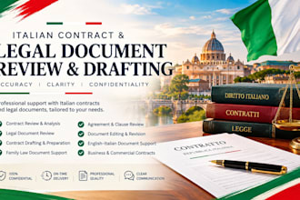 review and draft italian contracts and legal documents