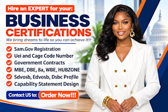 prepare and submit mbe wbe dbe sba 8a wosb samgov certification sdvosb mwbe uei