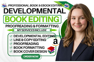 do developmental editing line and copyedit, proofread and fix typos in your book