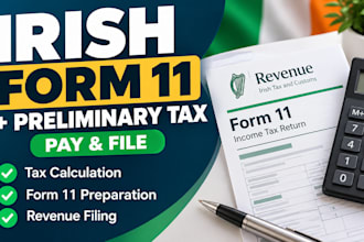 calculate irish preliminary tax file form 11 revenue pay and file return
