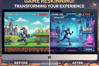 professionally reskin your unity 2d or 3d mobile game