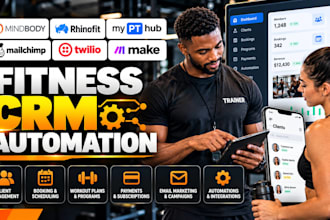 setup mindbody rhinofit my pt hub mailchimp twilio make fitness crm automation