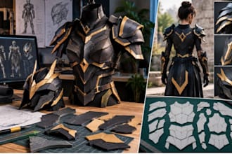 design custom eva foam cosplay armor patterns and wearable armor templates