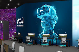 design a VR experience center, virtual reality arena and immersive space