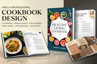 amazon KDP cookbook formatting cookbook layout design recipe book cover design