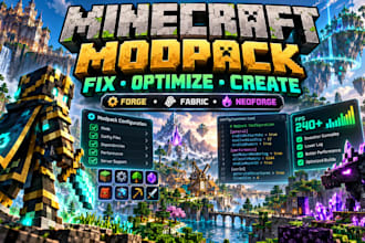 create, fix and optimize minecraft modpack forge fabric neoforge