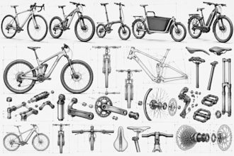 do road bikes, mtb, bmx, e bikes design and bicycle components in 3d cad