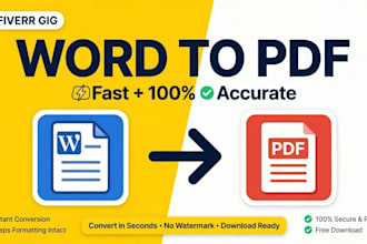 convert word to PDF, excel to PDF perfectly in 1 hour