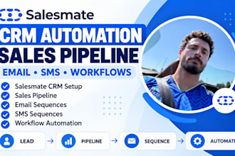 set up salesmate CRM automation sales pipeline email SMS sequences and workflows