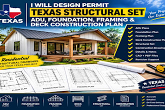 design permit texas structural set adu foundation framing deck construction plan