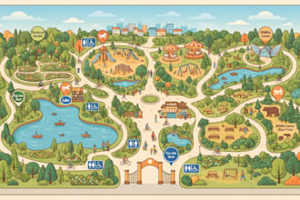 create museum map, zoo map and visitor orientation maps