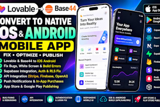 fix convert lovable website to native ios android mobile app base44 webapp fix