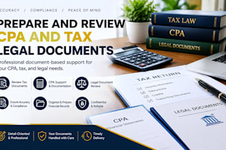 review tax documents and provide CPA legal support