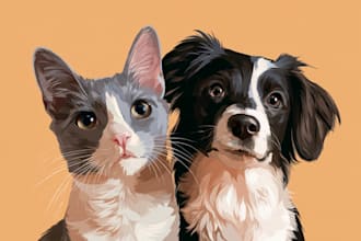draw your beloved pet into a fun vector art cartoon