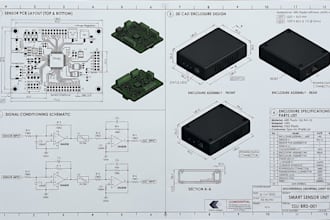 design sensor pcb, signal conditioning and 3d cad enclosure