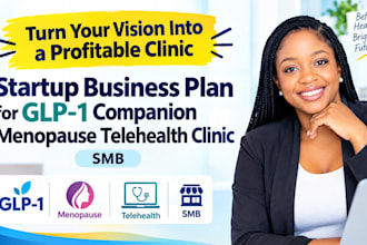 write start up business plan for glp 1 companion menopause telehealth clinic smb