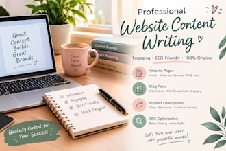 write professional arabic website content