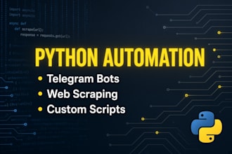 develop custom python script, web scraper or telegram bot