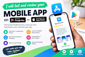 test and review your mobile app on google play or app store