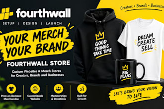 create a fourthwall website and print on demand store for creators