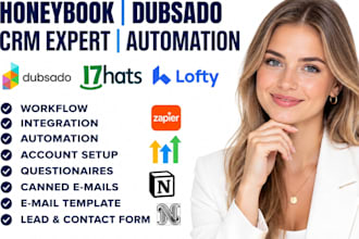 setup dubsado honeybook 17hats CRM workflows automation client onboarding system