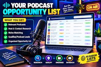 research podcasts and find guest opportunities list for outreach