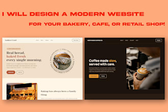 design a modern website for your bakery, café, or retail shop