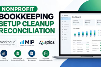 setup cleanup and reconcile nonprofit bookkeeping in blackbaud mip fund aplos