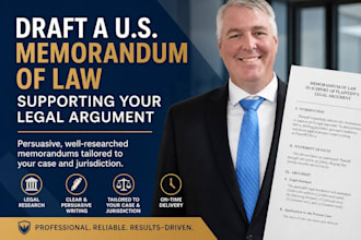 research and prepare a professional US memorandum of law