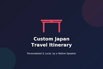 create a personalized japan travel itinerary