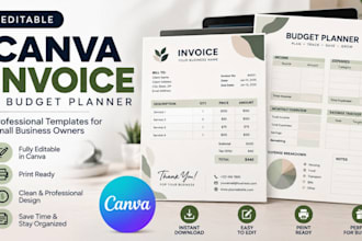 design canva invoice and budget planner for small business owners