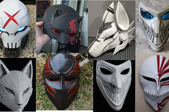 3d mask halloween model 3d helmet cosplay armour mask design 3d model print ship
