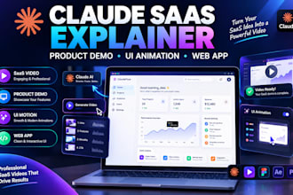 claude saas explainer video saas software product demo video ui animation webapp