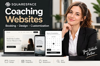 design squarespace consultant website coaching services booking website
