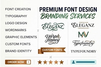 design custom fonts and typography typeface hand lettering logo for your brand