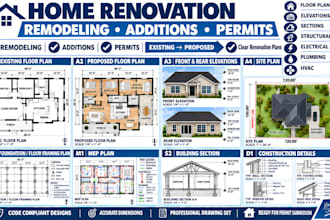 do home renovation, remodeling, addition, permit drawings, as built drawings