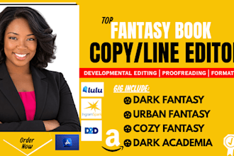copyedit, proofread your dark fantasy, urban fantasy, cozy, dark academy editor
