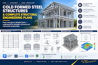 design cold formed steel structures and complete structural engineering plans