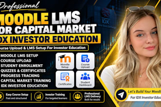 setup moodles lms for capital market idxcourse uploade investor education