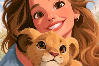 draw cartoon portrait in disney cartoon