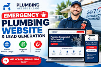 design emergency plumbing  website handyman website and generate plumbing lead