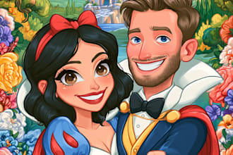 draw cartoon portrait in disney cartoon