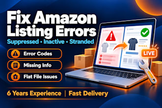 fix amazon listing errors suppressed and inactive listings