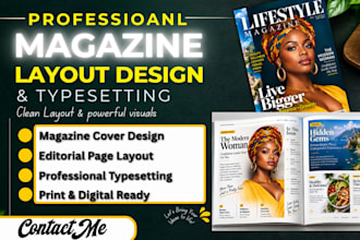 design magazine layout, checklist, editorial design and professional typesetting