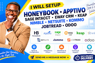 honeybook apptivo sage intacct eway CRM keap nimble netsuite kommo jobtread odoo