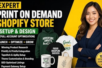 setup shopify print on demand store with tapstitch apliiq, printify printful